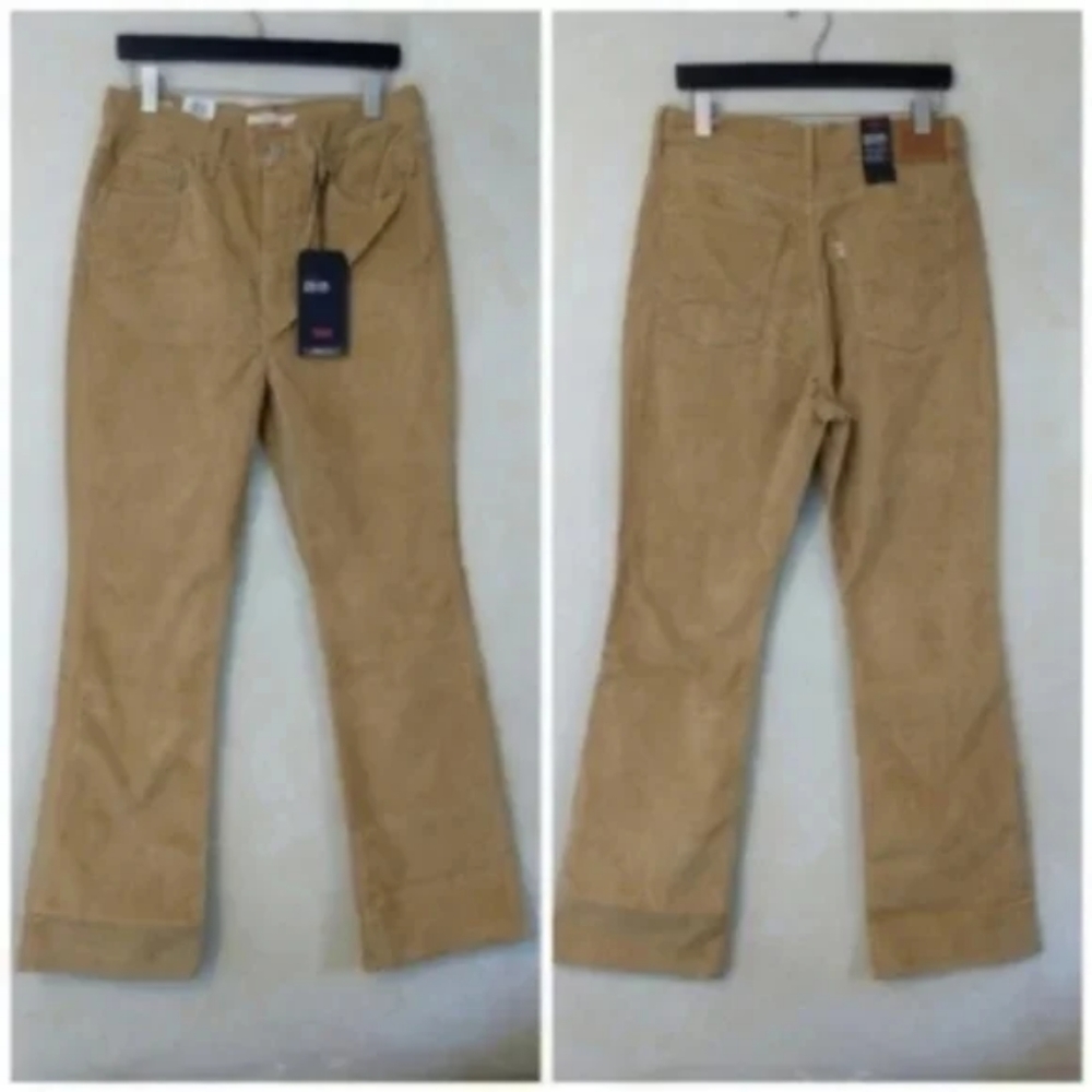Levi's Ribcage Bootcut Boot Cut Corduroy Pants Iced Coffee Cords Brown Jeans - Picture 5 of 10